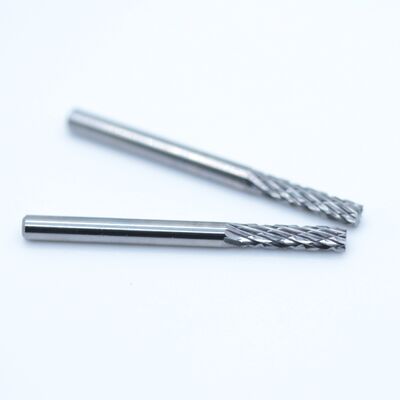 Solid Carbide Rotary Burr 3mm hình trụ với cắt cuối B hình dạng cắt đôi cho thép