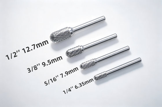 Giá tốt. 9.5mm Dia tùy chỉnh hình trụ bán kính Carbide Burrs với 6mm Shank tiêu chuẩn cắt đôi trực tuyến